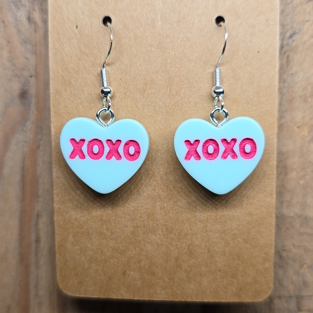 Sweetheart Candy Light Blue XOXO Earrings